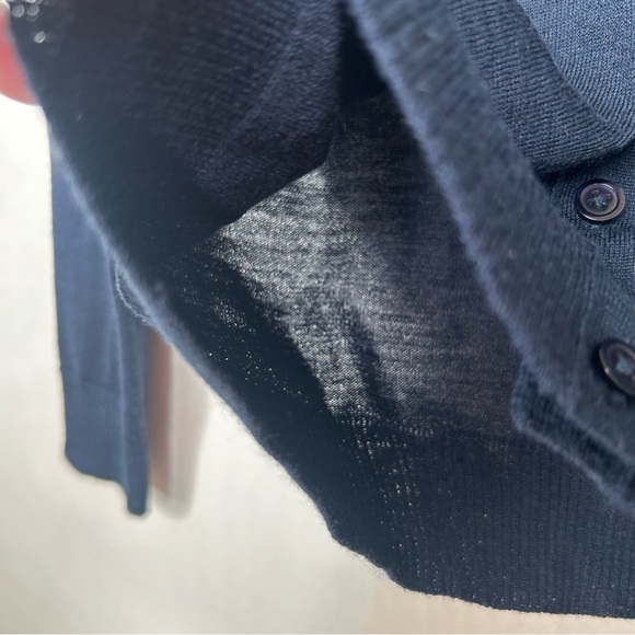 Filippa K Cardigan Extra Fine Merino Wool Knit Navy Blue Lightweight V-Neck S - Picture 3 of 11
